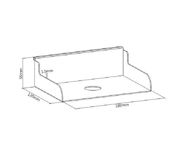 Brateck File Holder, Weight Capacity 3kg-Matte White, 180x120x55mm, Weight Capacity: 3kg (6.6lbs )(LS)