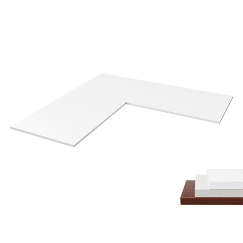 Brateck L-Shape(90°) Particle Board Desk Board White, 1800x750x25mm, Recommended desk frame: MABT-M06-33R-B (LS) - Image 1