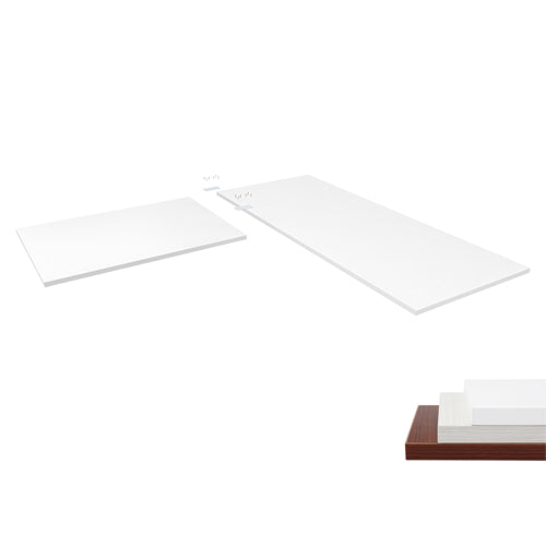 Brateck L-Shape(90°) Particle Board Desk Board White, 1800x750x25mm, Recommended desk frame: MABT-M06-33R-B (LS) - Image 2