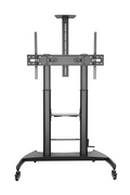 Brateck Large Screen Telescopic Height-Adjustable Steel TV Cart with Crank Handle Fit 60"-100" Up to 100kg- Matte Black （LS） - Image 1