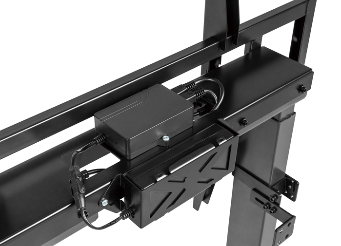 Brateck Standard Motorized TV Cart Fit 55"-100" Up to 120kg- Matte Black , VESA Compatible: 200x200 up to 800x600 （LS） - Image 4