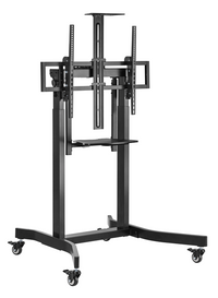 Brateck Deluxe Motorized Large TV Cart with Manual Tilt, Equipment Shelf and Camera Mount Fit 55"-100" Up to 120kg- Matte Black （LS） - Image 2