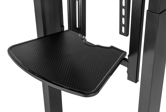 Brateck Deluxe Motorized Large TV Cart with Manual Tilt, Equipment Shelf and Camera Mount Fit 55"-100" Up to 120kg- Matte Black （LS） - Image 3