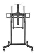 Brateck Deluxe Motorized Large TV Cart with Manual Tilt, Equipment Shelf and Camera Mount Fit 55"-100" Up to 120kg- Matte Black （LS） - Image 1