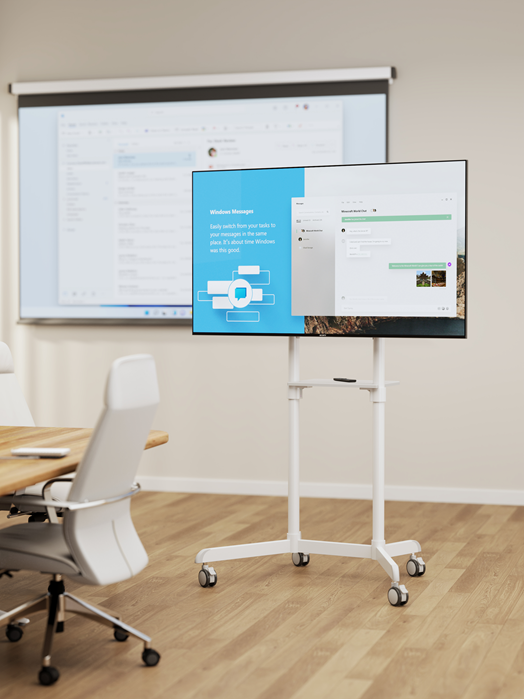 Brateck Rotating Mobile Stand for Interactive Display Fit 37"-70"  Up to 70kg- VESA: 200x200,400x200,300x300,600x200,350x350,400x400,600x400 White（LS) - Image 4