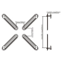 Brateck Four-Arm Monitor Adapter Kit For Non-Vesa Monitor Fit Screen 13"-27" Up to 8kg (LS) - Image 3