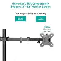 mbeat® activiva ErgoLife Dual Monitor Screen Double Joint Monitor Arm Detachable VESA 360° Rotary Two Mounting Options Net Weight: 4.3kg (LS) - Image 2