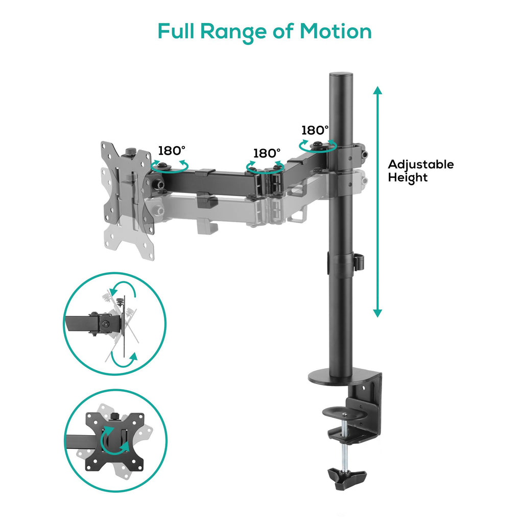 (LS) mbeat® activiva ErgoLife Single Monitor Screen Double Joint Monitor Arm Fit Screen Screen:13""- 32"" Detachable VESA Net Weight3kg - Image 2