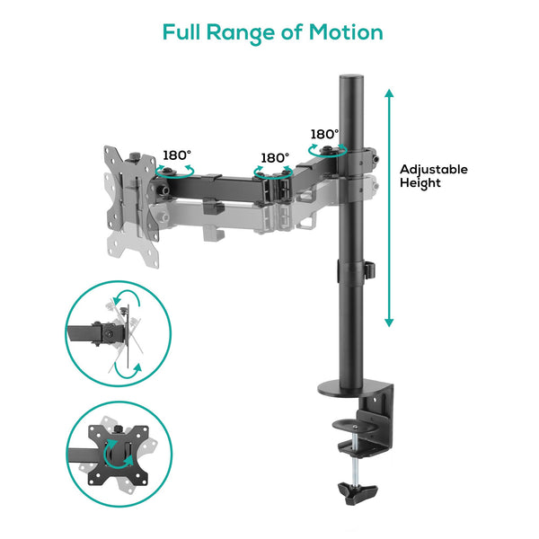 (LS) mbeat® activiva ErgoLife Single Monitor Screen Double Joint Monitor Arm Fit Screen Screen:13""- 32"" Detachable VESA Net Weight3kg