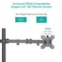 (LS) mbeat® activiva ErgoLife Single Monitor Screen Double Joint Monitor Arm Fit Screen Screen:13""- 32"" Detachable VESA Net Weight3kg - Image 3