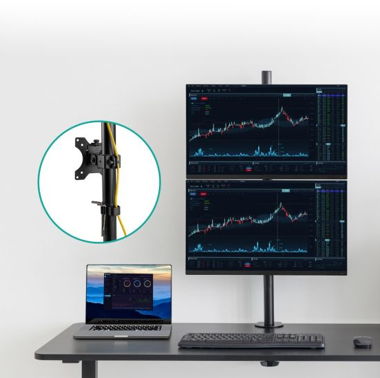 mbeat® activiva Dual-Screen Articulating Vertical Monitor Arm  is designed for ultimate workspace efficiency and ergonomic comfort (LS) - Image 3