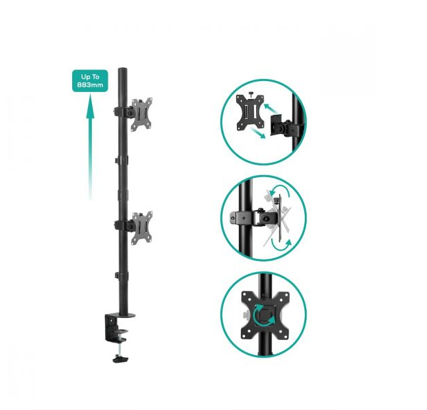 mbeat® activiva Dual-Screen Articulating Vertical Monitor Arm  is designed for ultimate workspace efficiency and ergonomic comfort (LS) - Image 4