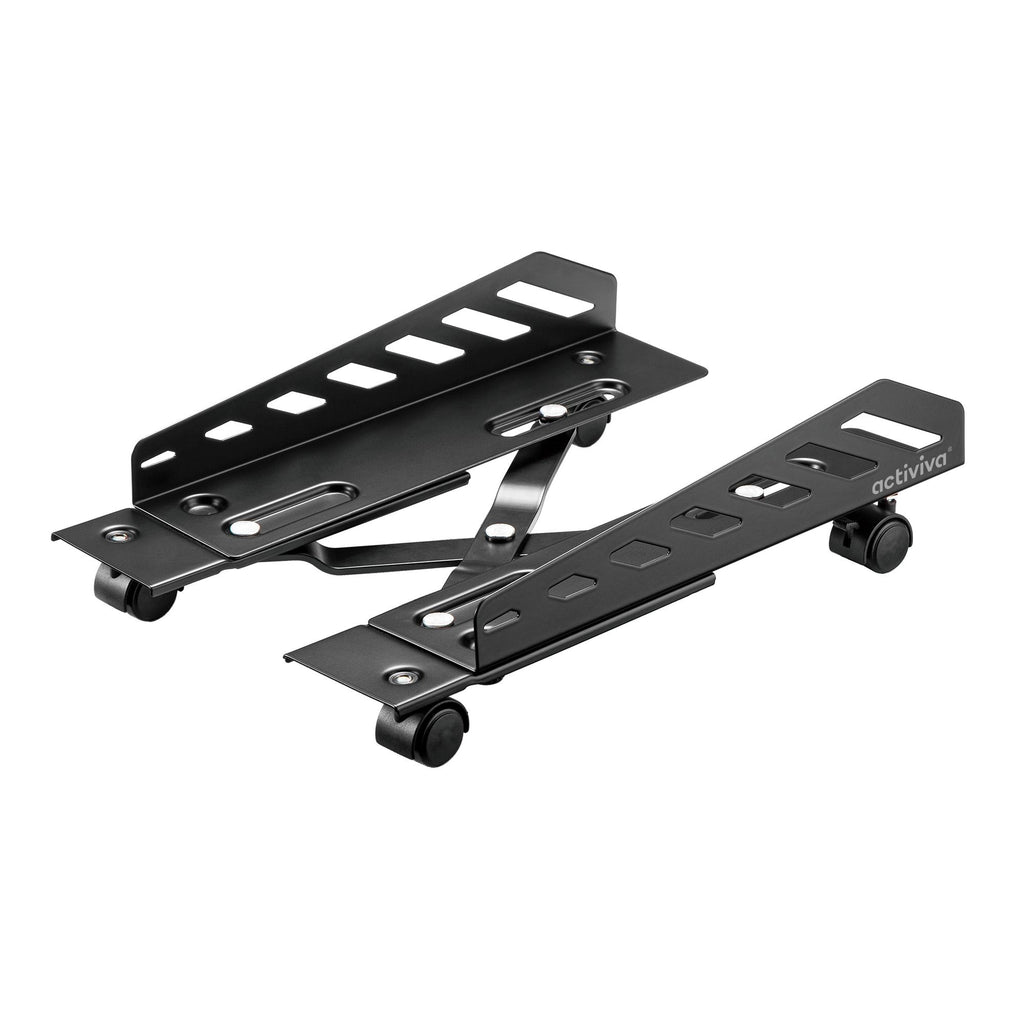 mbeat® activiva Heavy-Duty PC Mobile Floor Stand with Casters Black Adjustable Width and Length 16cm to 30cm  Support Device Weight 25kg (LS) - Image 1