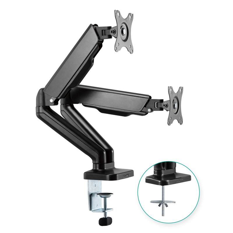 mbeat® activiva ErgoLife Dual Monitor Screen Steel Gas Spring Monitor Arm Built-in Spring Tension Cable Management Net Weight	4kg (LS) - Image 1