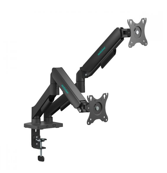mbeat® activiva Ergolife Dual-Screen Gas Spring Monitor Arm allows you to smoothly adjust the height,angle, and tilt of both screens with minimal (LS) - Image 1