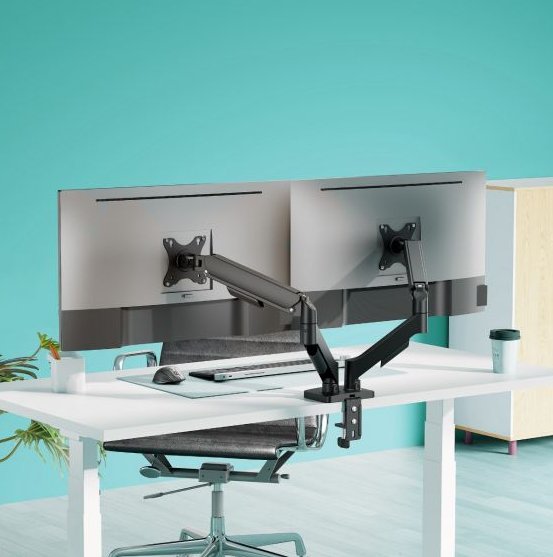 mbeat® activiva Ergolife Dual-Screen Gas Spring Monitor Arm allows you to smoothly adjust the height,angle, and tilt of both screens with minimal (LS) - Image 4