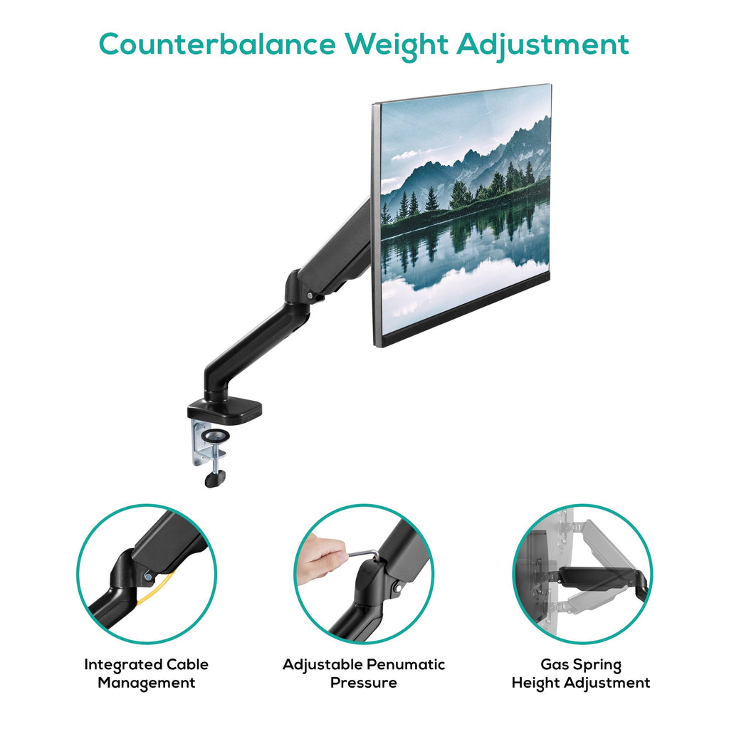 (LS) mbeat® activiva ErgoLife Single Monitor Screen Steel Gas Spring Monitor Arm Fit Screen Screen:17” - 32" Two Mounting Options Net Weight11.5kg" - Image 4