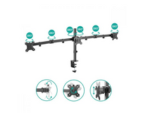 (LS) mbeat® activiva Triple-Screen Articulating Monitor Arm Ideal for a seamless triple monitor setup (13”-27”), it offers flexible positioning - Image 2