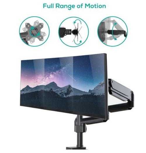 (LS) mbeat® activiva ErgoLife Triple Monitor Screen Gas Spring Monitor Arm Support Monitor Types: Flat screen and curved screen Screen Size: 17"-27" - Image 2