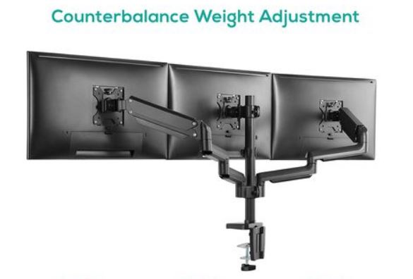 (LS) mbeat® activiva ErgoLife Triple Monitor Screen Gas Spring Monitor Arm Support Monitor Types: Flat screen and curved screen Screen Size: 17"-27" - Image 3