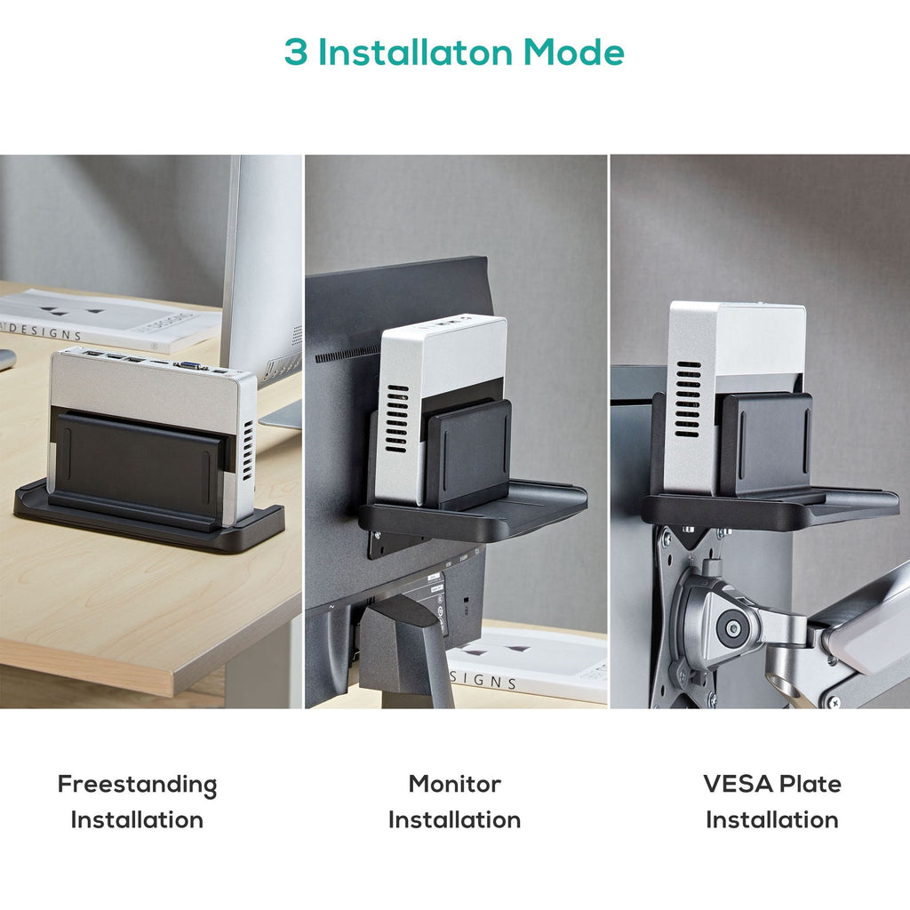 mbeat® activiva Multifunctional Thin Client / NUC / Mini-PC Mount Stand  support devices up to 3KG  Versatile Installation Adjustable Width (LS) - Image 2