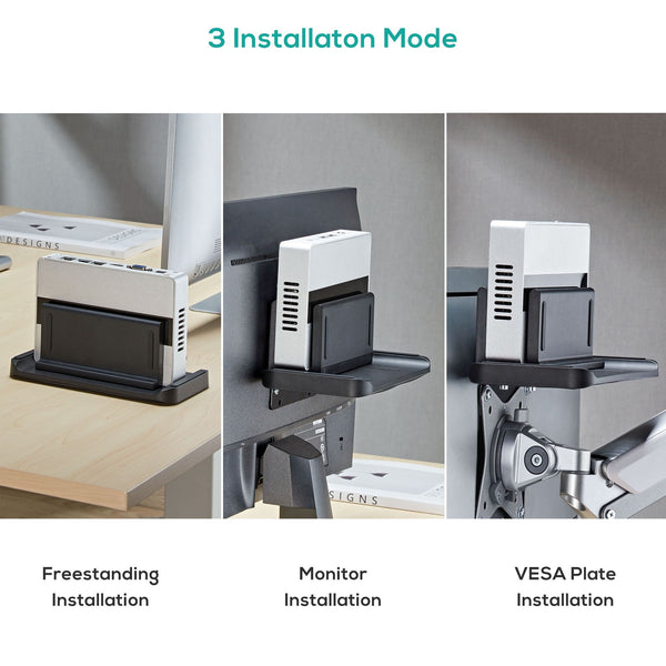 mbeat® activiva Multifunctional Thin Client / NUC / Mini-PC Mount Stand  support devices up to 3KG  Versatile Installation Adjustable Width (LS)