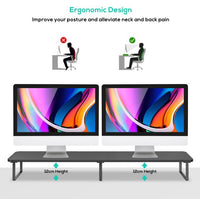 mbeat® activiva Black Dual Monitor Riser Dimensions:1000mm × 260mm × 122mm Fit Screen Size:13"~32" Package Weight:3.5kg - Image 2