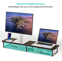 mbeat® activiva Black Dual Monitor Riser Dimensions:1000mm × 260mm × 122mm Fit Screen Size:13"~32" Package Weight:3.5kg - Image 3