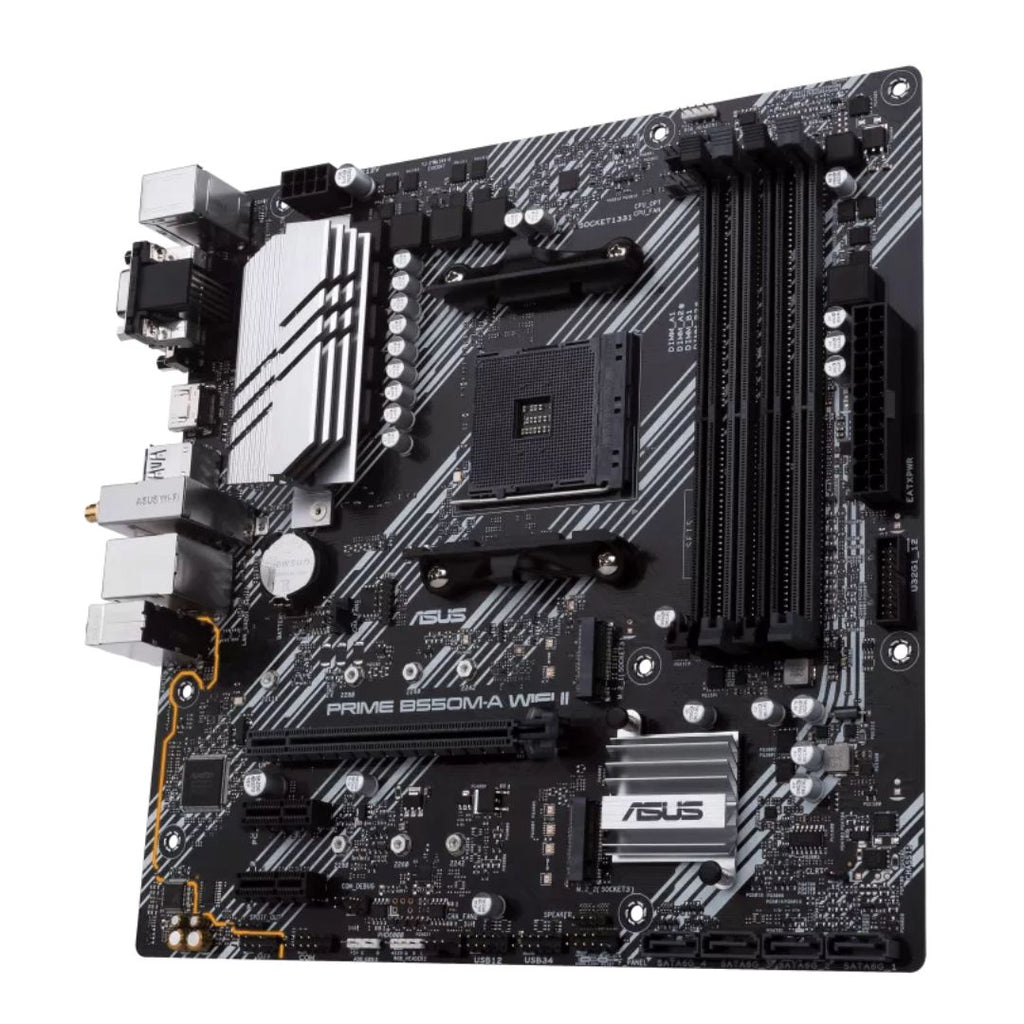 ASUS AMD B550M PRIME B550M-A WIFI II (Ryzen AM4) Micro-ATX Motherboard, DDR4, Dual M.2, PCIe 4.0, Wi-Fi 6, 1 Gb Ethernet, HDMI, DVI-D, D-Sub, SATA 6G - Image 3