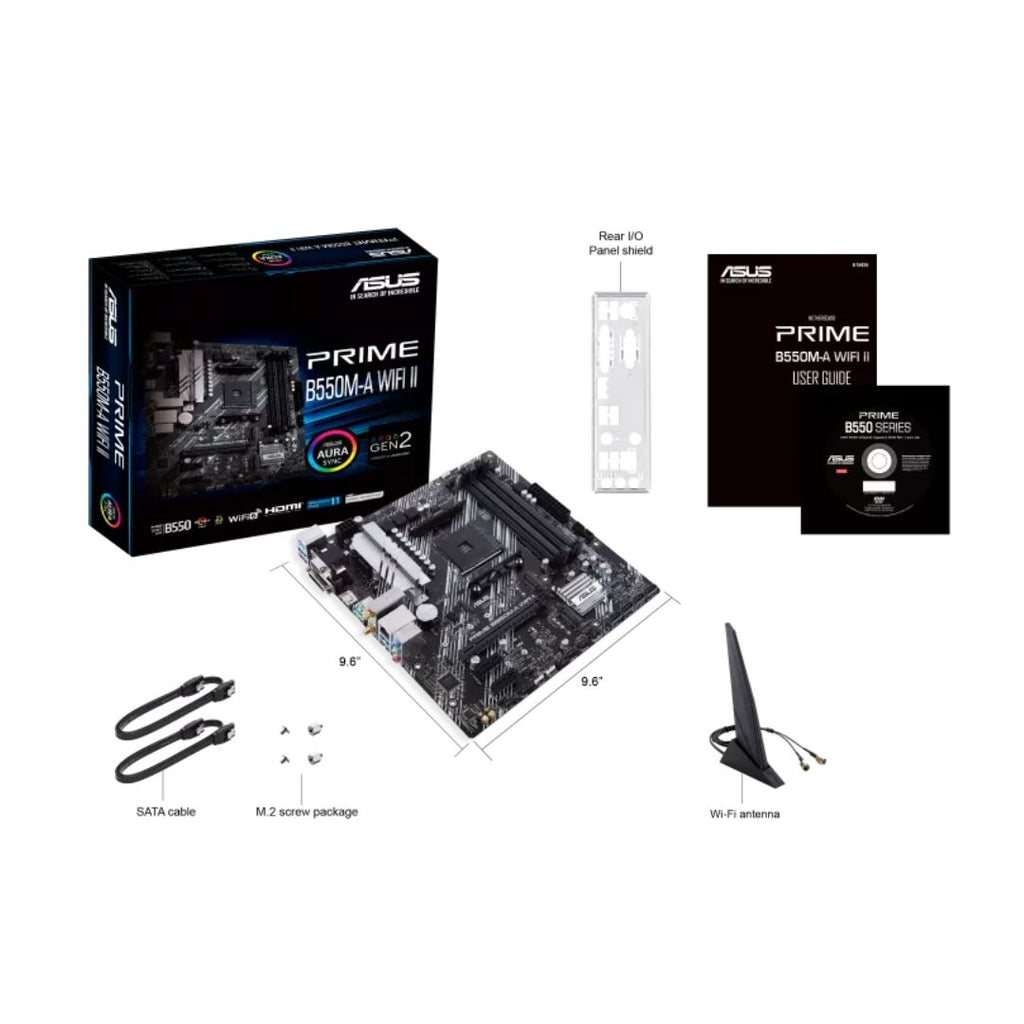 ASUS AMD B550M PRIME B550M-A WIFI II (Ryzen AM4) Micro-ATX Motherboard, DDR4, Dual M.2, PCIe 4.0, Wi-Fi 6, 1 Gb Ethernet, HDMI, DVI-D, D-Sub, SATA 6G - Image 4