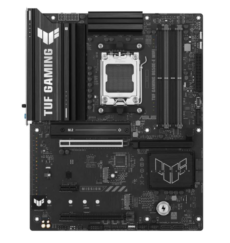 ASUS AMD B650E TUF GAMING B650E-E WIFI (AM5) ATX Motherboard, DDR5(4x), 8+2+1 Power Stages, PCIe 5.0, 3x M.2, Front 10Gbps USB-C, 2.5Gb LAN, Wi-Fi 6E - Image 1