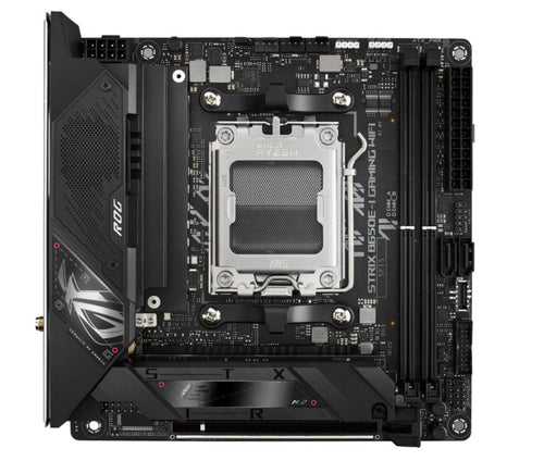 ASUS AMD B650E ROG STRIX B650E-I GAMING WIFI (AM5) Mini-ITX Motherboard, DDR5(2x), 10+2+1 Power Stages, PCIe 5.0 GPU/M.2, USB-C, 2.5Gb LAN, Wi-Fi 6E - Image 1
