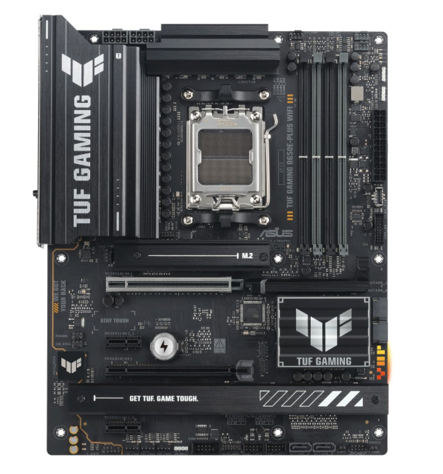 ASUS AMD TUF GAMING B650E-PLUS WIFI (AM5) ATX Motherboard, DDR5 (4x), 12+2+1 Power Stages, PCIe 5.0, 3x M.2, Front USB-C, 2.5Gb LAN, Wi-Fi 6E - Image 1