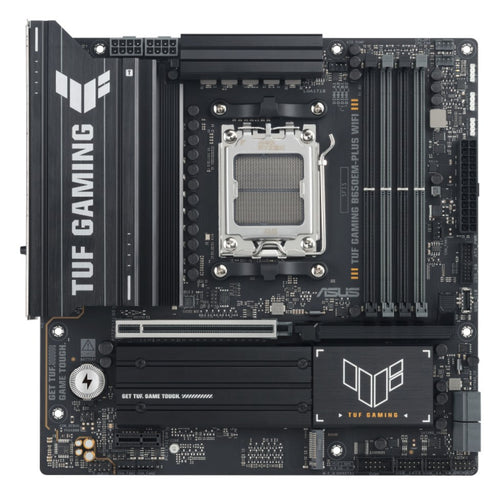 ASUS AMD TUF GAMING B650EM-PLUS WIFI (AM5) Micro-ATX Motherboard, DDR5(4x), 12+2+1 Power Stages, PCIe 5.0, 3x M.2, Front USB-C, 2.5Gb LAN, Wi-Fi 6E - Image 1