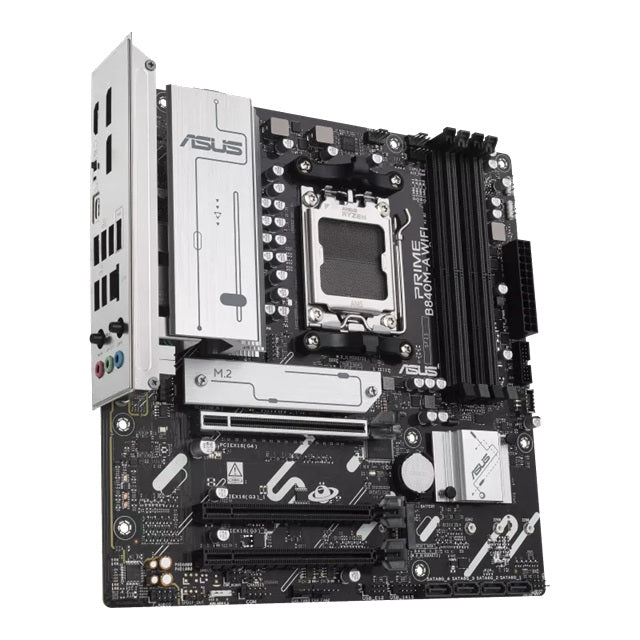 ASUS AMD PRIME B840M-A WIFI-CSM (AM5) Micro-ATX Motherboard, DDR5 256GB, 1x PCIe 4x16 slot, 3x M.2 slots, 4x SATA, Wi-Fi 6E, 2.5Gb LAN, HDMI, DP - Image 2