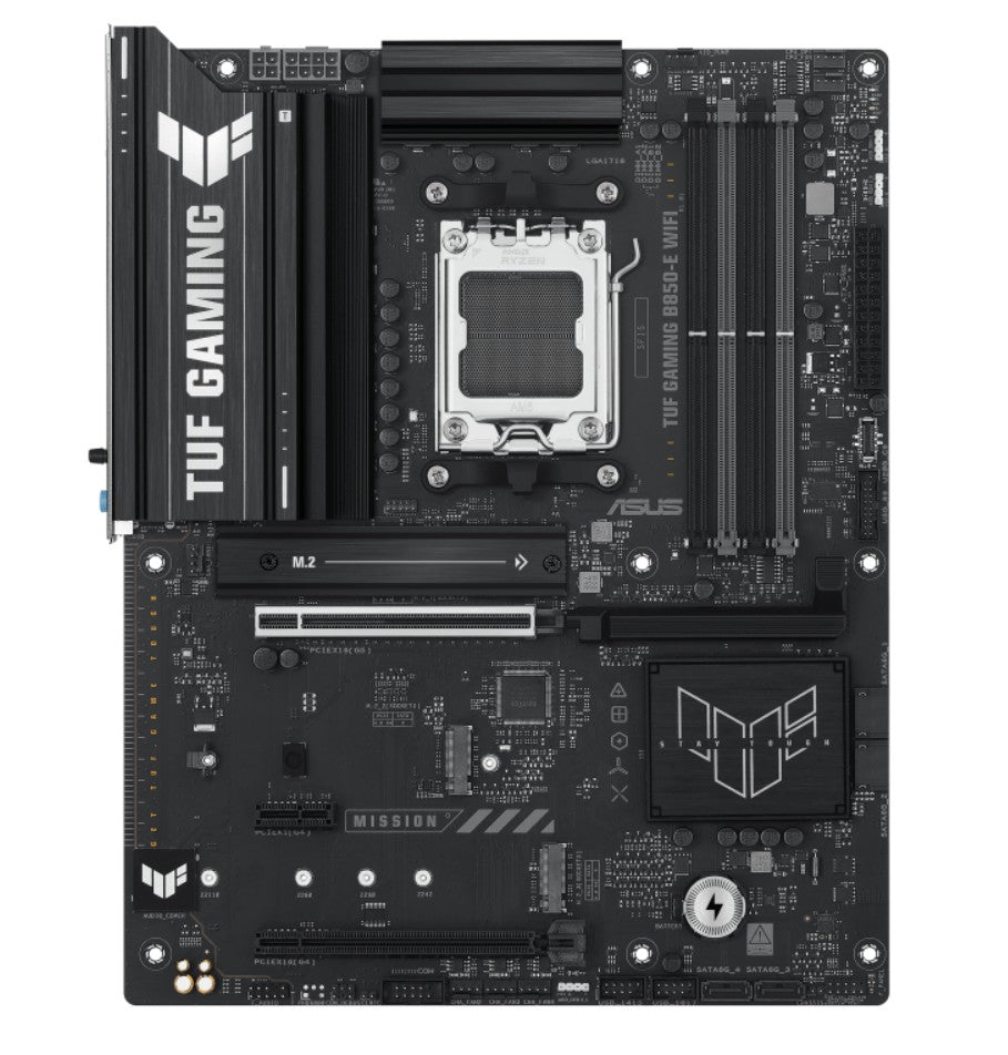 ASUS AMD B850 TUF GAMING B850-E WIFI (AM5)  ATX Motherboard, DDR5 256B, 1x PCIe 5.0 x16 slot, 3 x M.2 slots, 4 x SATA, Wi-Fi 6E, Realtek 2.5Gb - Image 1