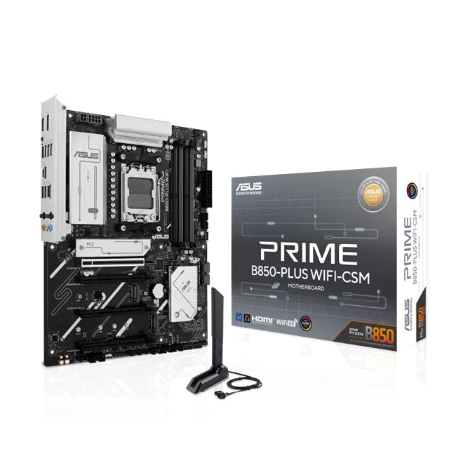 ASUS AMD PRIME B850-PLUS WIFI-CSM (AM5) ATX Motherboard, DDR5 256GB, 1x PCIe 5.0 x16, 3x M.2 slots, 4x SATA, Wi-Fi 6E, 2.5Gb LAN, 1x HDMI, 1x DP - Image 4