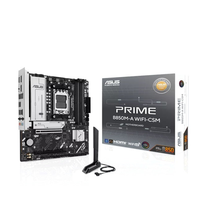 ASUS AMD PRIME B850M-A WIFI-CSM (AM5) mATX Motherboard, DDR5 256GB, 1x PCIe 5.0 x16, 3x M.2 slots, 4x SATA, Wi-Fi 6E, 2.5Gb LAN, 1x HDMI, 2x DP - Image 4