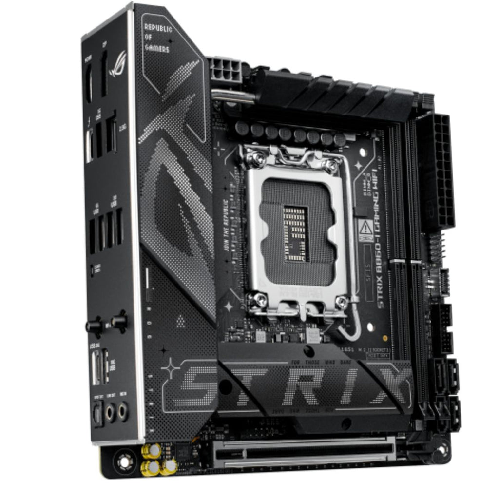 ASUS ROG STRIX B860-I GAMING WIFI LGA1851 Mini-ITX Motherboard 128GB, DDR5, 1 x PCIe 5.0,  2 x M.2 slots,  4 x SATA, WiFi 7, 1 x HDMI, 1 x DP - Image 2
