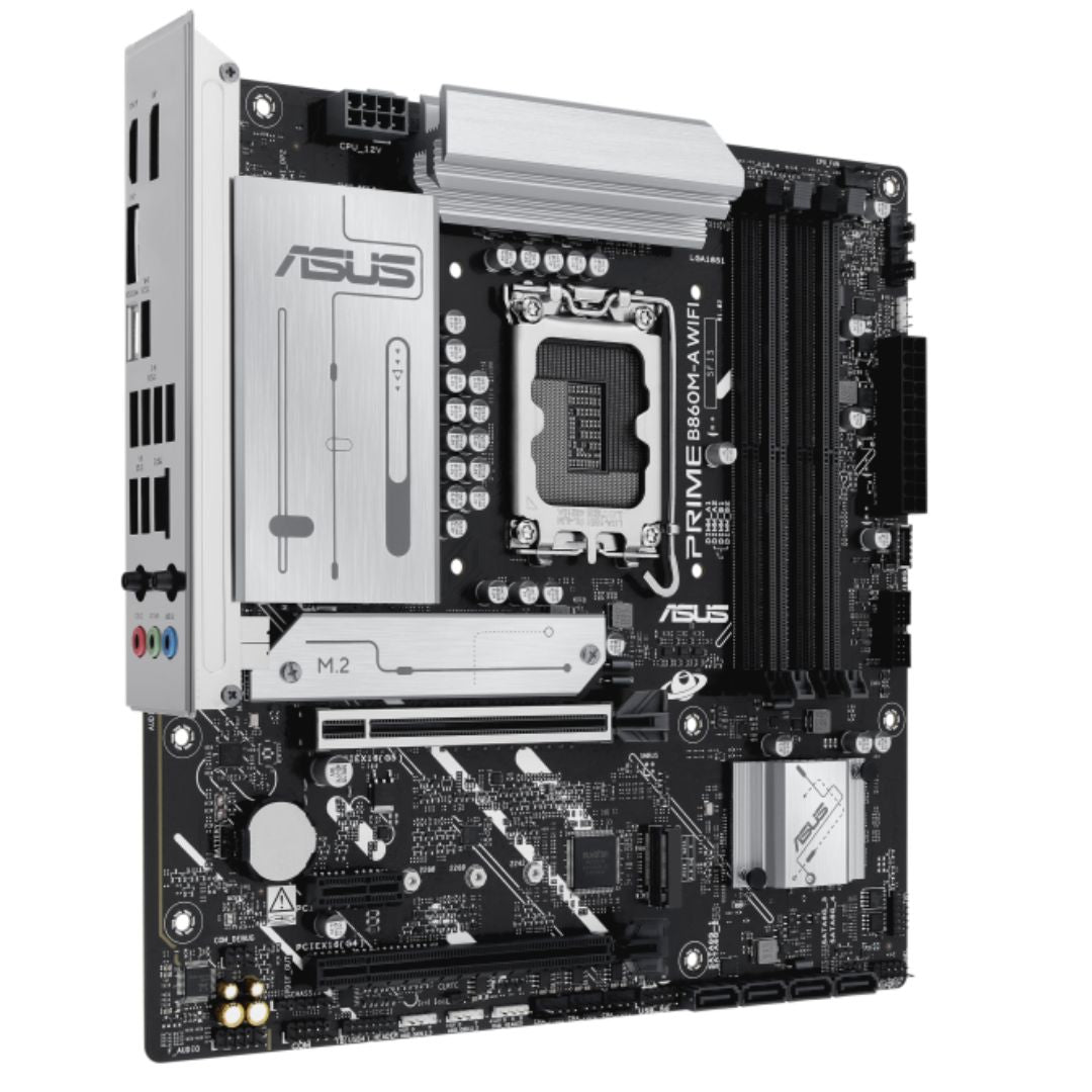 ASUS PRIME B860M-A WIFI-CSM Micro-ATX Motherboard 256GB, DDR5, 1 x PCIe 5.0,  2 x M.2 slots,  4 x SATA, WiFi 6E, 1 x HDMI, 2 x DP - Image 2
