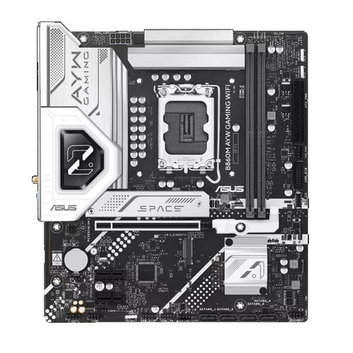 ASUS B860M AYW GAMING WIFI Micro-ATX Motherboard Up to 128GB DDR5 (2x Slots), 1 x PCIe 4.0,  2 x M.2 slots, WiFi 6, - Image 1