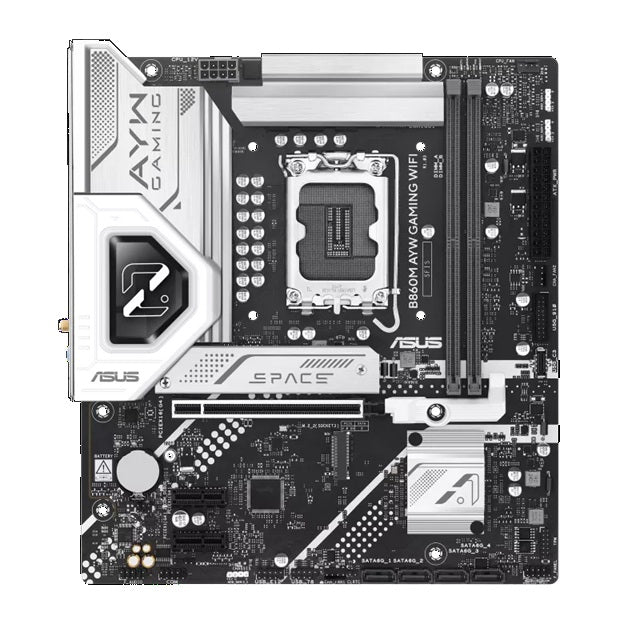 ASUS B860M AYW GAMING WIFI Micro-ATX Motherboard Up to 128GB DDR5 (2x Slots), 1 x PCIe 4.0,  2 x M.2 slots, WiFi 6, - Image 1