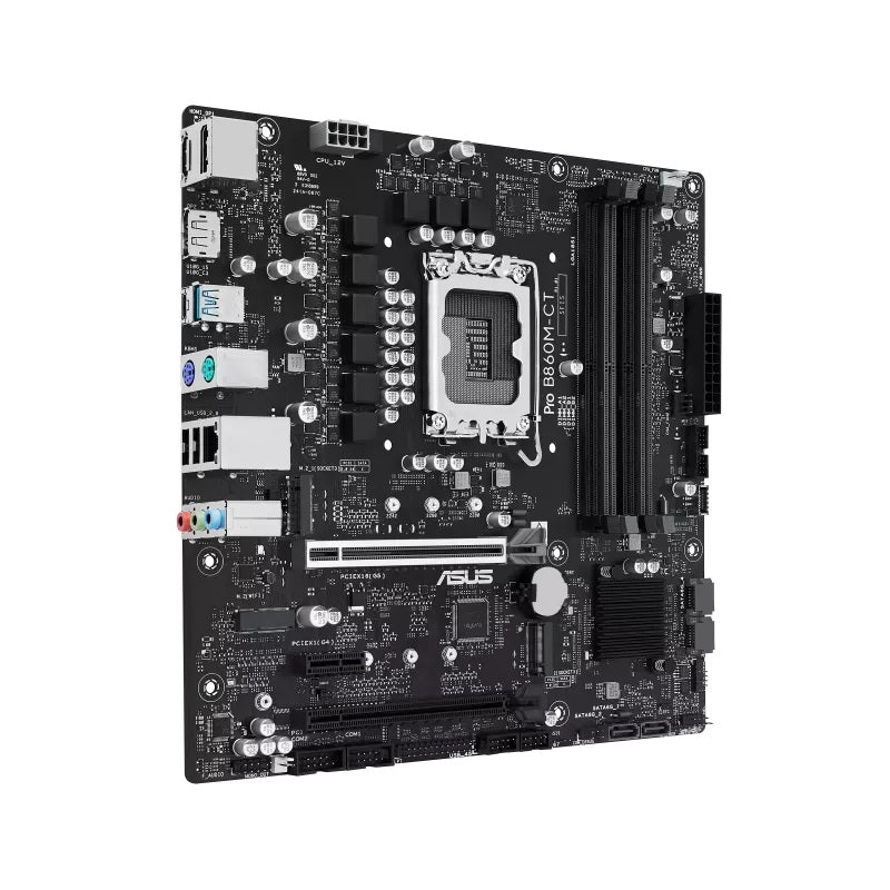 ASUS PRO B860M-CT-CSM-SI, Micro-ATX Motherboard, Intel B860, LGA1851, DDR5 256GB, PCIe 5.0, 2× M.2, 1GbE, Commercial BIOS - Image 2