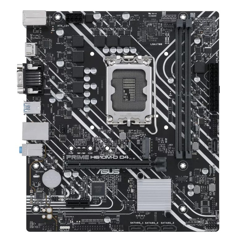 ASUS H610M PRIME H610M-D D4-CSM Intel LGA 1700 mATX Motherboard, DDR4 64GB, PCIe4.0, M.2, 1Gb Ethernet, HDMI, D-SUB, USB3.2 Gen1, SATA 6Gbps, - Image 5
