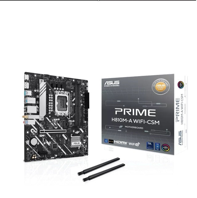 ASUS PRIME H810M-A WIFI-CSM Micro-ATX Motherboard Up to 128GB DDR5 (2x Slots), 1 x PCIe 4.0 x16, 2 x M.2, 4 x SATA, WiFi 6, HDMI, DP - Image 4
