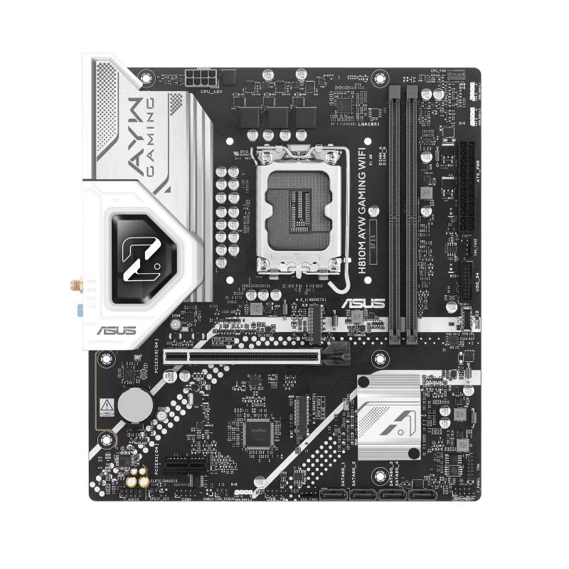 ASUS H810M AYW Gaming Wifi, LGA1851, Micro-ATX, DDR5 128GB, PCIe 4.0, 2× M.2, Wi-Fi 6, 1GbE - Image 1