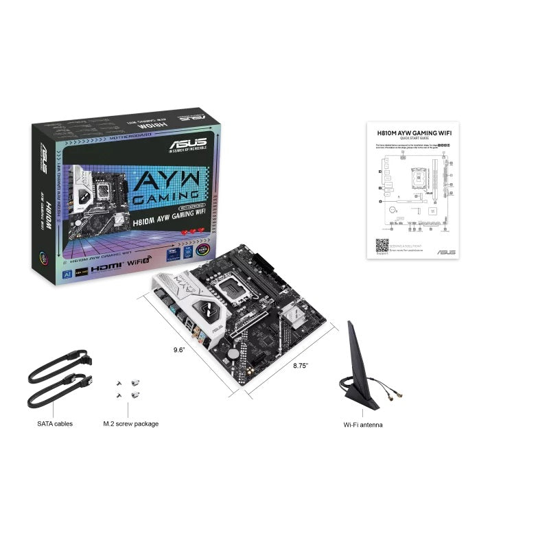 ASUS H810M AYW Gaming Wifi, LGA1851, Micro-ATX, DDR5 128GB, PCIe 4.0, 2× M.2, Wi-Fi 6, 1GbE - Image 4