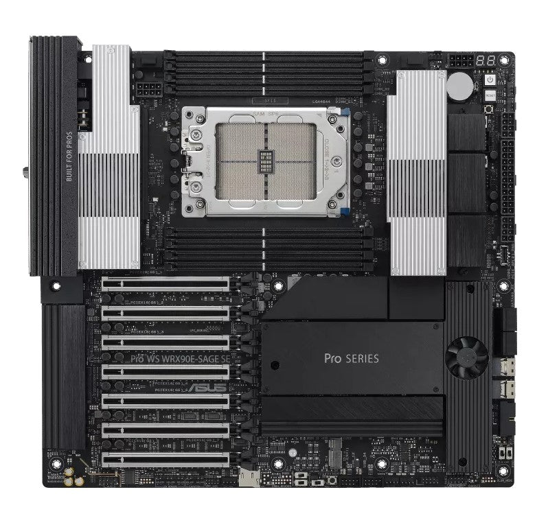 ASUS AMD PRO WS WRX90E-SAGE SE sTR5 EEB Workstation Motherboard, 7 x PCIe 5.0 x16, multi-GPU support, 4x M.2 slots, 2x SlimSAS ports and 4 x SATA - Image 1