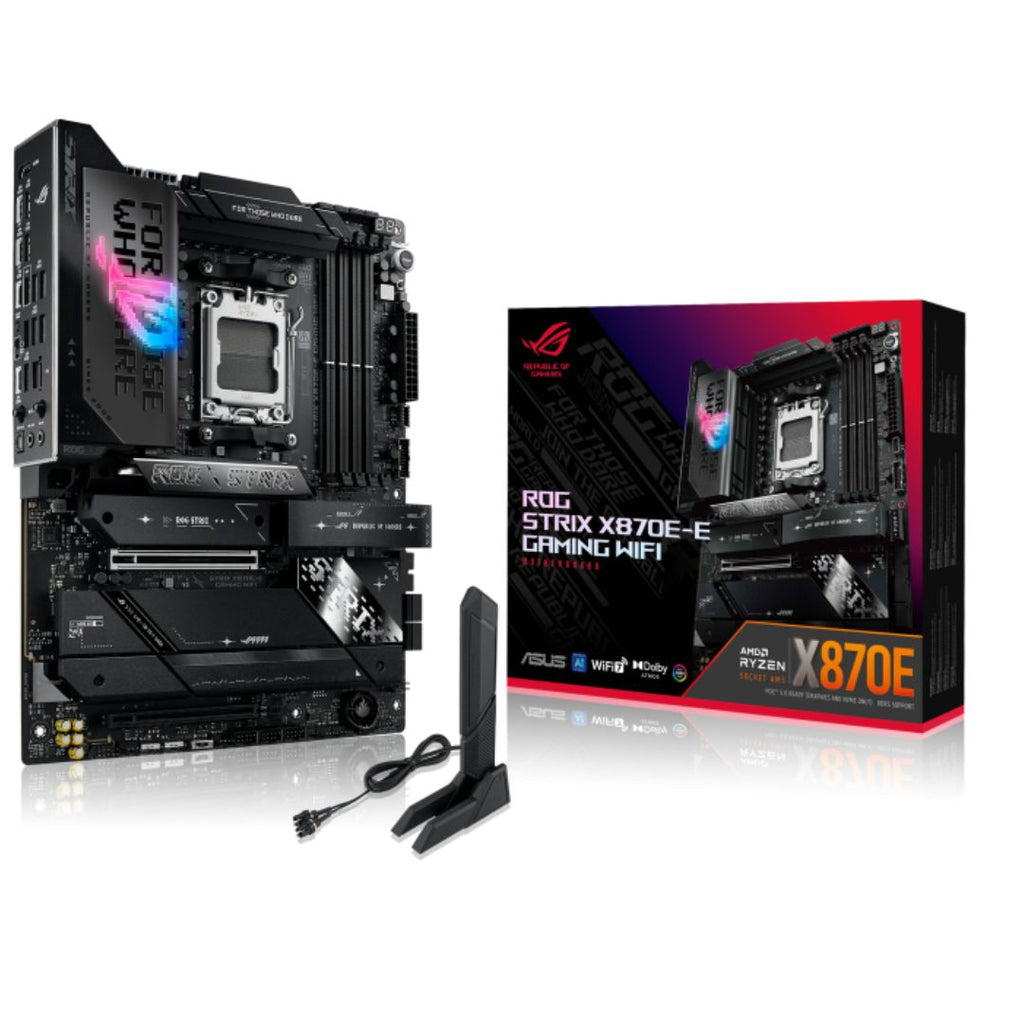 ASUS AMD ROG STRIX X870E-E GAMING WIFI (AM5) ATX Motherboard, DDR5 192GB, 1x PCIe 5.0 x16 slot, 5x M.2 slots, 4x SATA, Wi-Fi 7, Realtek 5Gb Ethernet - Image 4