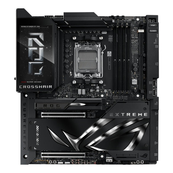 ASUS AMD ROG CROSSHAIR X870E EXTREME (AM5) E-ATX Motherboard, DDR5 256GB, PCIe 5.0, 5x M.2, 10GbE + 5GbE LAN, Wi-Fi 7, USB4, 2x PCIe 5.0 x16, 4x SATA - Image 1